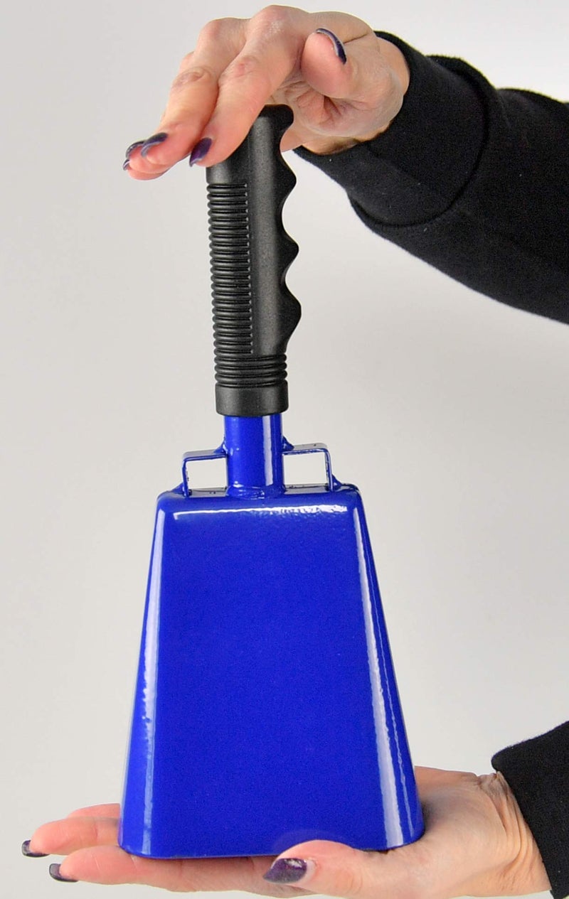HOME-X Large 10â€ Iron Cowbell with Sturdy Handle, Cheering, Sporting Event Bell, Blue, 10â€ L x 4 Â¼â€ W, 2 Â½â€ H - Image 5